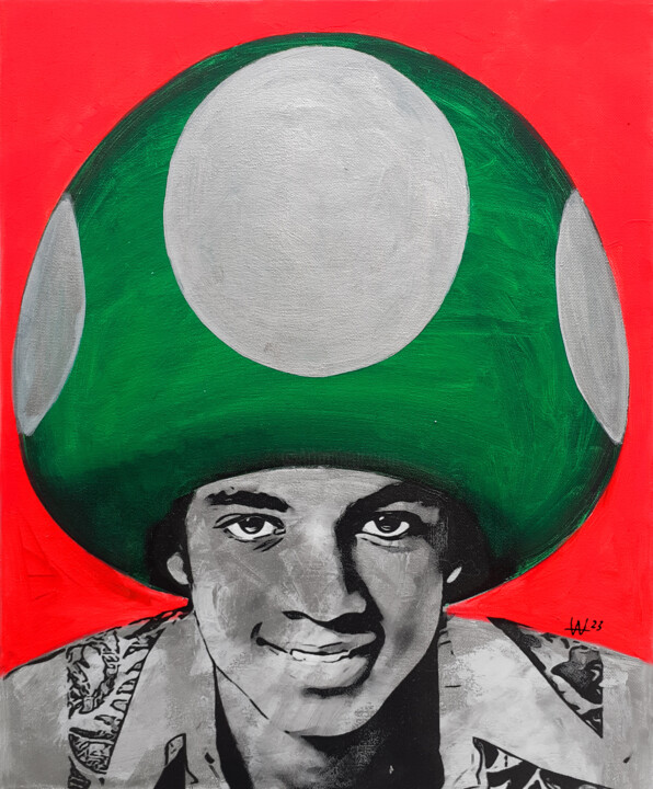 1UP SUPER MICHAEL BROS 绘画, 18.1x15 in