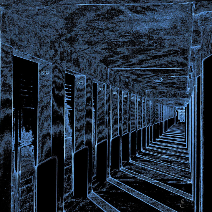 Photography titled "Coursive" by Jean-Marc Ambrosini, Original Artwork, Digital Photography Mounted on Aluminium