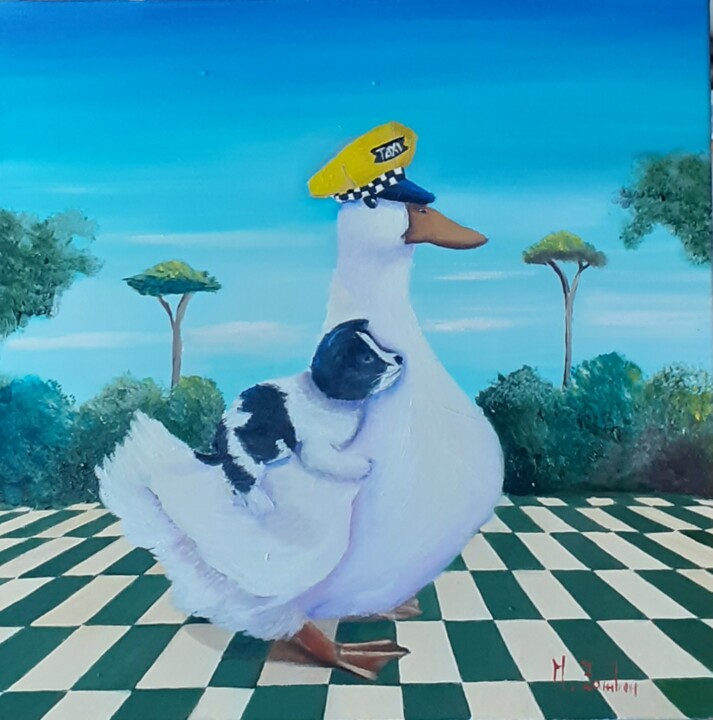 Servizio taxi 绘画, 11.8x11.8 in