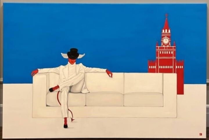 White Coat 绘画, 23.6x35.4 in