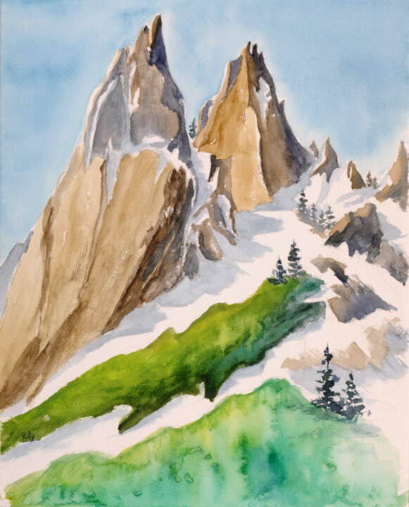 Roches abruptes 绘画, 11.8x9.5 in