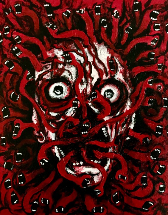 Red worms 绘画, 11.8x9.8 in