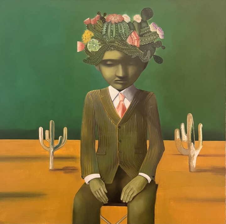 Tequila Man 绘画, 27.6x27.6 in