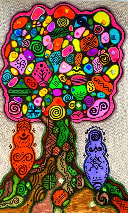 Fantasy tree 绘画, 17.7x11.8 in