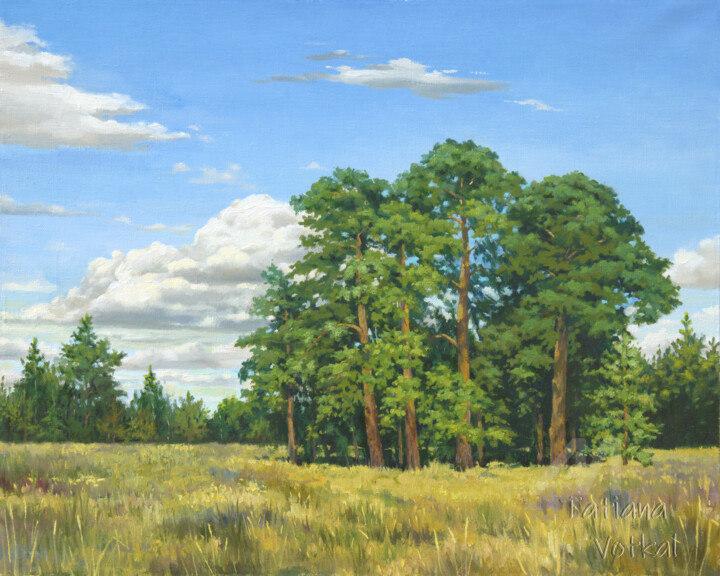 Century-old pines Painting, 15.8x19.7 in