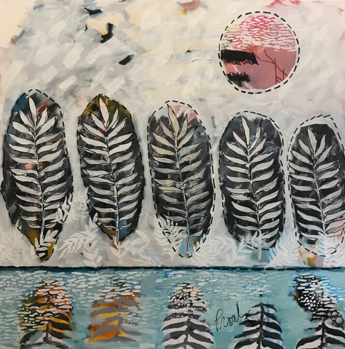 "Feuillage à découper"! 绘画, 29.9x29.9 in