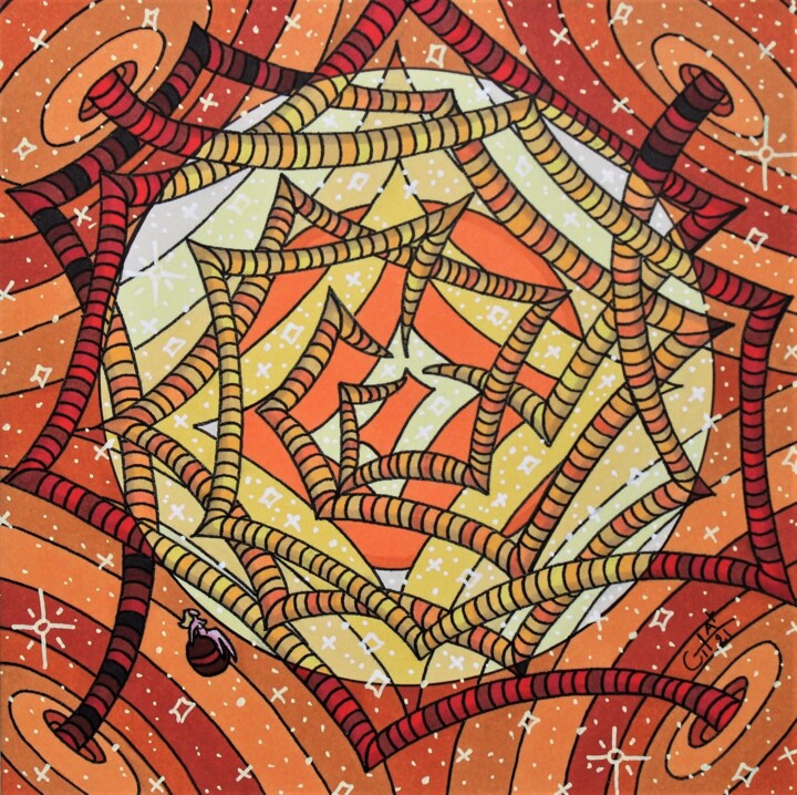 Dessin intitulée "Galaxie des Dieux s…" par Vincent Gibert, Œuvre d'art originale, Marqueur