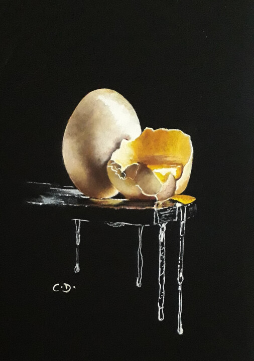 oeuf 绘画, 12.6x9.5 in