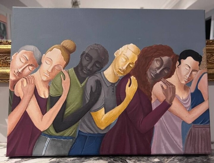 Let's hug 绘画, 13.8x17.7 in