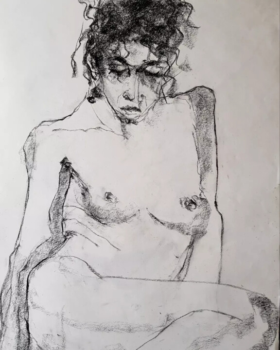 Colette après l'expo 图画, 23.2x16.5 in