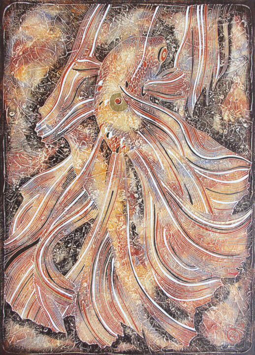 GOLD FISH 绘画, 55.1x39.4 in