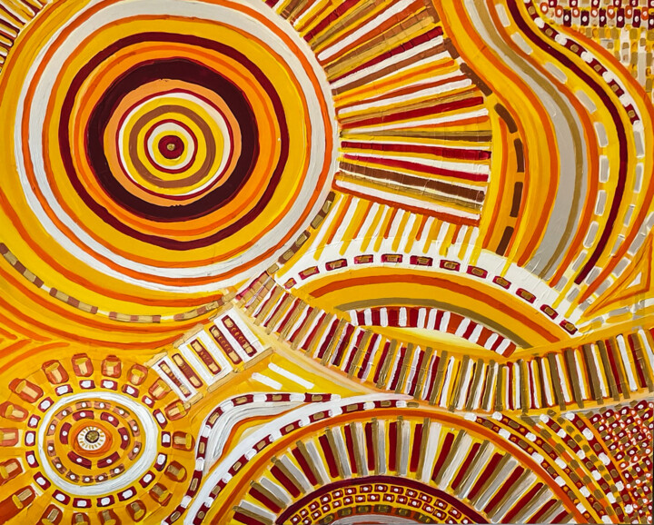 Painting titled "Le jaune" by Philippe Combis (PhilIppe CBS), Original Artwork, Acrylic
