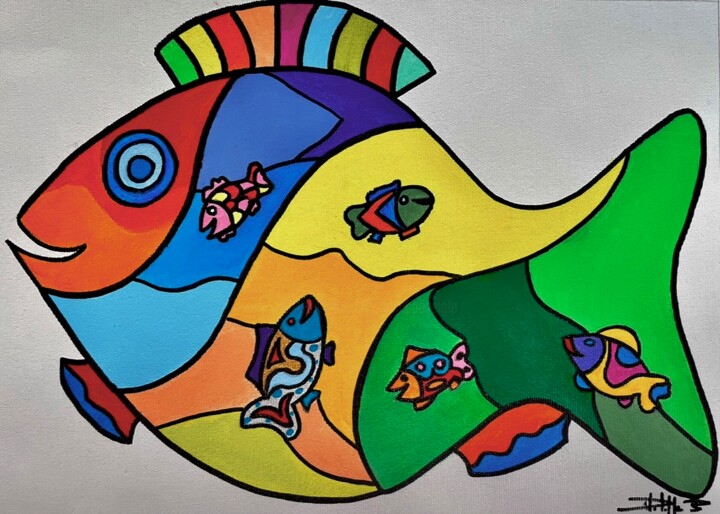 Peinture intitulée "La balade" par Philippe Seigle, Œuvre d'art originale, Acrylique Monté sur Châssis en bois