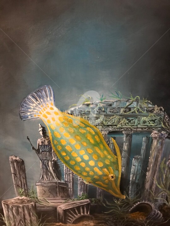 DIEUX DES ABYSSES 绘画, 27.6x19.7 in