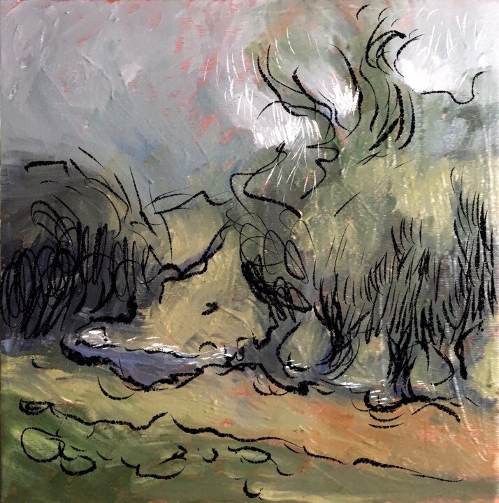 Painting titled "“Nateby (Yorkshire…" by Alain Godefroid, Original Artwork, Oil Mounted on Cardboard