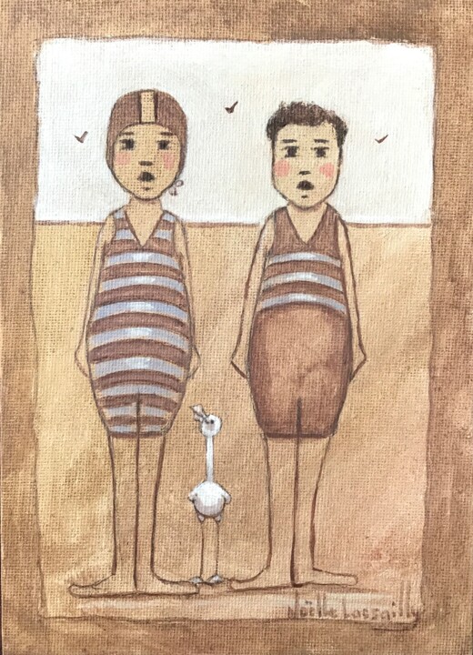 Painting titled "Octave et Armand -…" by Noëlle Lassailly, Original Artwork, Acrylic