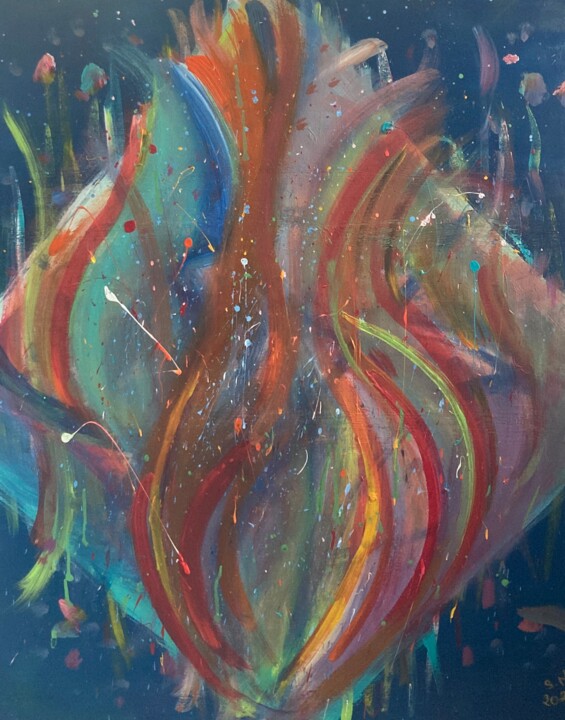Peinture intitulée "FLOW VII" par Sandy Madar, Œuvre d'art originale, Acrylique