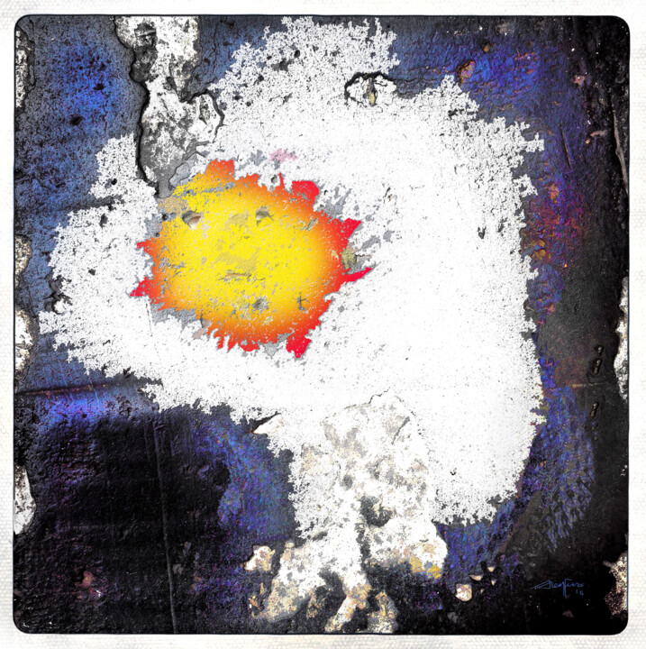 Photography titled "Yellow Fish on Whit…" by Grégory Dreyfus, Original Artwork, Light Painting