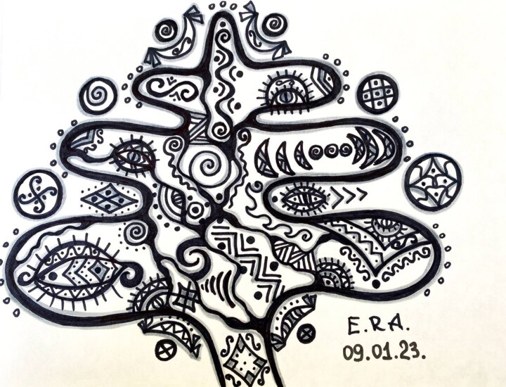 A Tree 绘画, 8.6x11.8 in