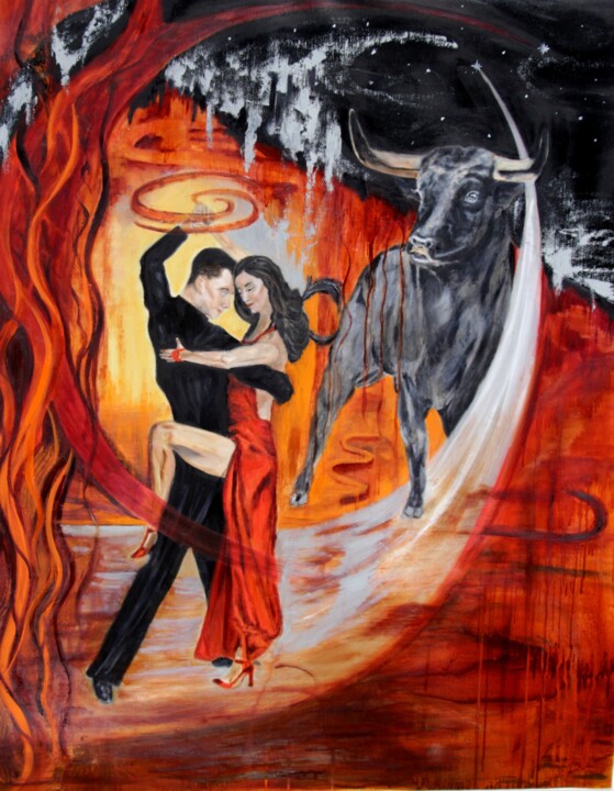 Hellish Temptating Dance 绘画, 35.4x27.6 in
