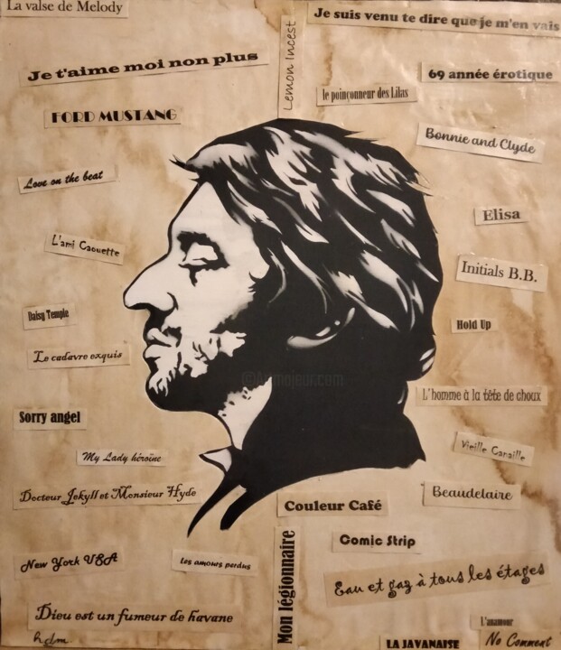 Gainsbourg Collages, 15,8x13,8 in