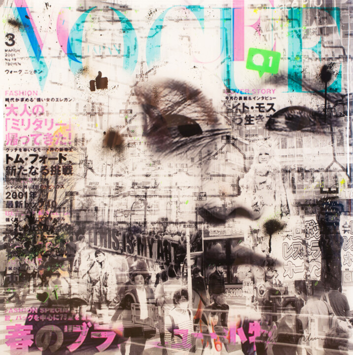 Peinture intitulée "Tokyo Asian Fantasy" par Natalie Otalora, Œuvre d'art originale, Bombe aérosol Monté sur Plexiglas