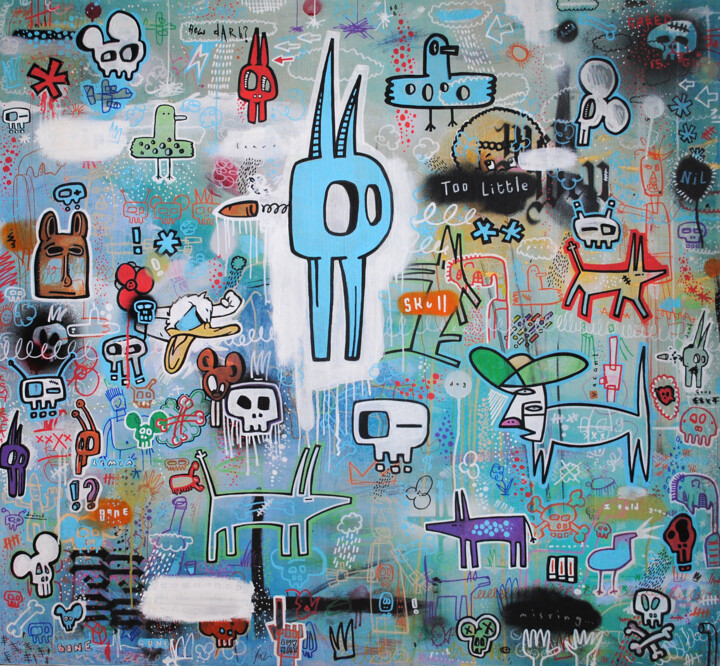 Too much, too late, too little, too soon. 绘画, 44.5x48 in