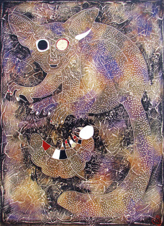 WHO IS HERE? 绘画, 43.3x31.5 in