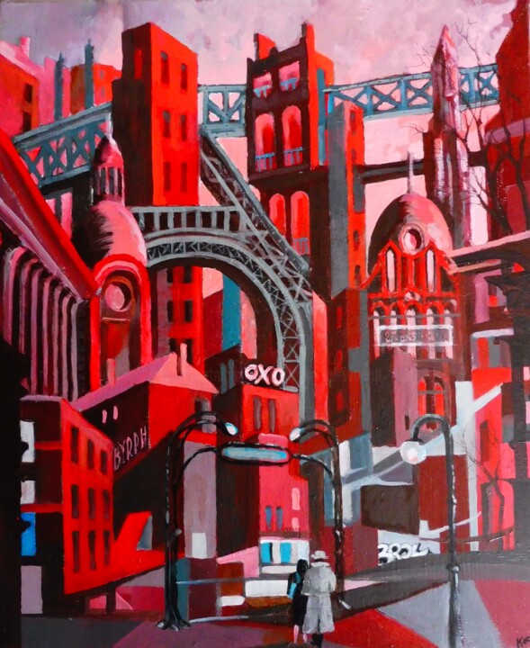 Red City 3 绘画, 18.1x15 in