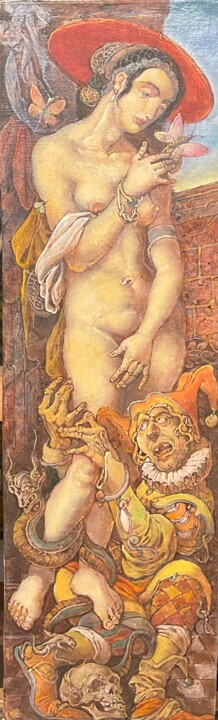 Дева и шут 绘画, 26.4x7.9 in