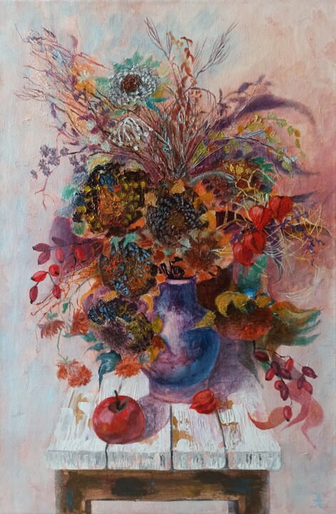 Натюрморт с красным яблочком 绘画, 23.6x15.8 in