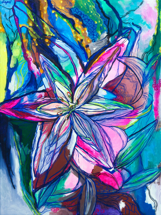 Lilia Painting, 31.5x23.6 in