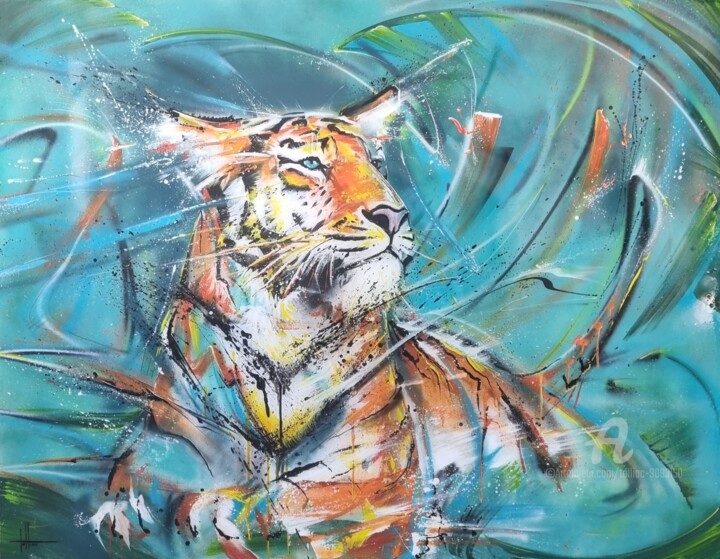 Éclat tigre 绘画, 45.3x57.5 in