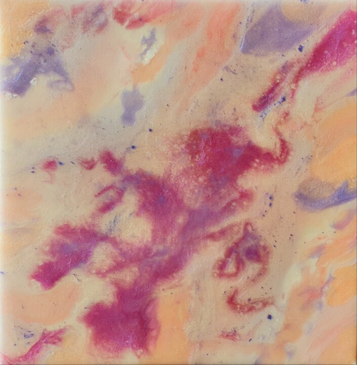 Resin Dreamy Marble Fluid Art Wall Decor Resin Contemporary 绘画, 7.9x7.9 in