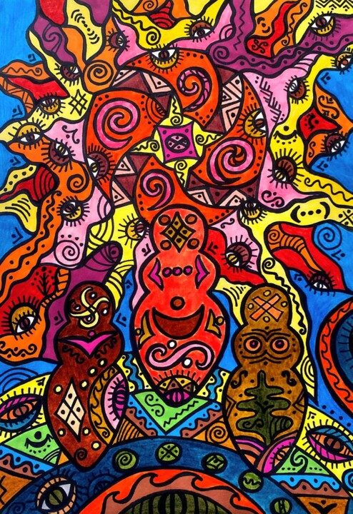 Solar Goddesses 绘画, 14.9x11 in