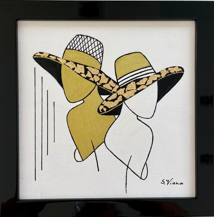Peinture intitulée "Black & Gols 10" par Salette Viana, Œuvre d'art originale, Acrylique Monté sur Châssis en bois