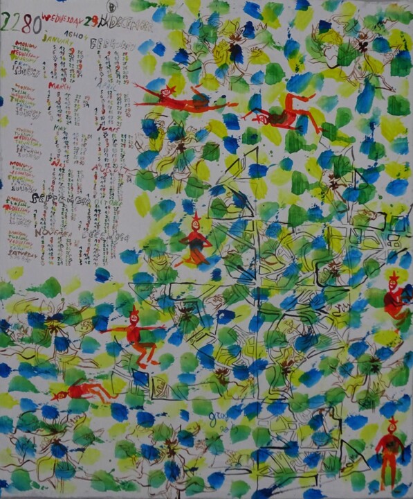 2280 Fragment de ville- acacias rhodoxylon 绘画, 26x21.7 in