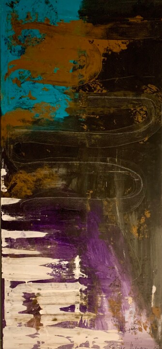 Malerei mit dem Titel "Verwirbelt 15" von Nema Seidel, Original-Kunstwerk, Acryl