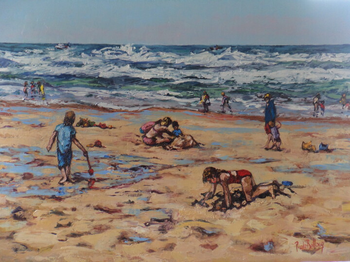 jeux de plage Painting, 19.7x27.6 in