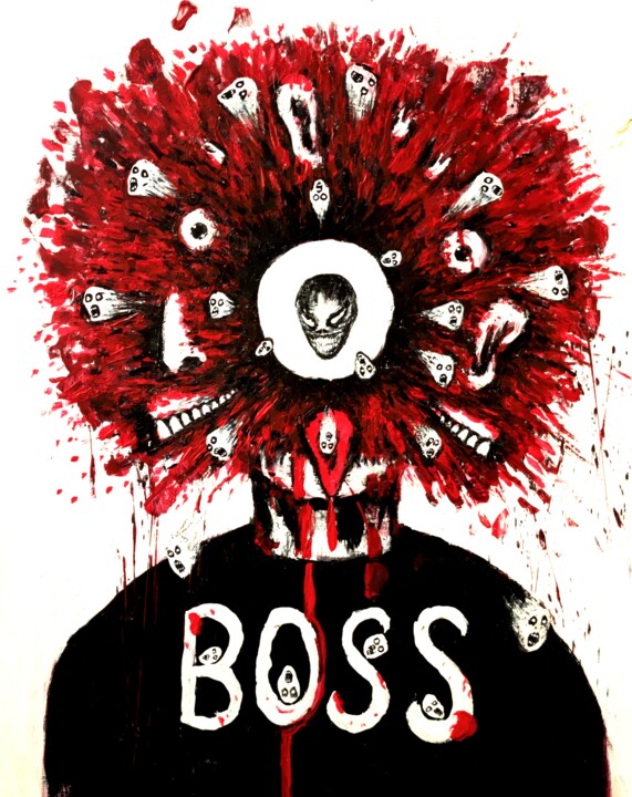 Ζωγραφική με τίτλο "The boss" από Vaxo Lang, Αυθεντικά έργα τέχνης, Ακρυλικό