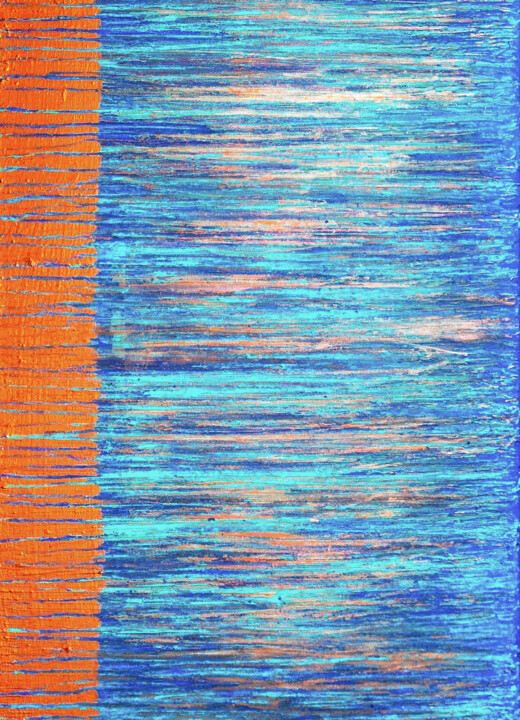 Painting titled "A Crush on Blue (#2…" by Carla Sá Fernandes, Original Artwork, Acrylic Mounted on Wood Stretcher frame