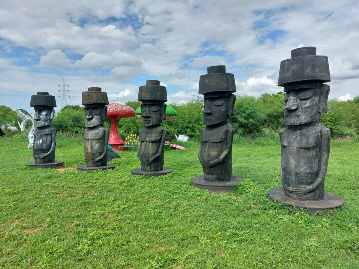 Sculptuur getiteld "Sculpture Artisanal…" door Thaiproduction, Origineel Kunstwerk, Metalen