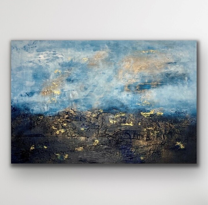 Painting titled "Falling Stars" by Sabine Runge, Original Artwork, Acrylic