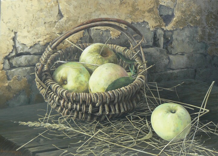 Panier de pommes 绘画, 19.7x27.6 in