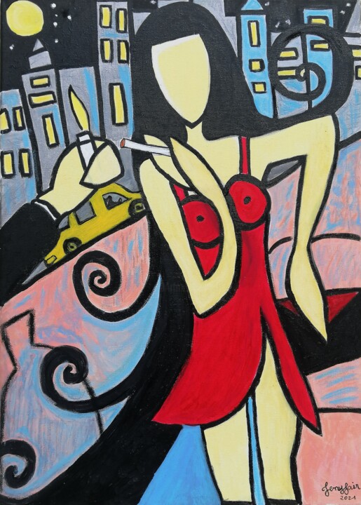 Femme fatale 绘画, 27.6x19.7 in