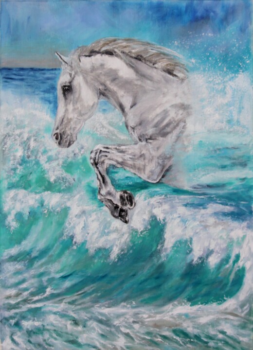 King of the Waves 绘画, 23.6x15.8 in