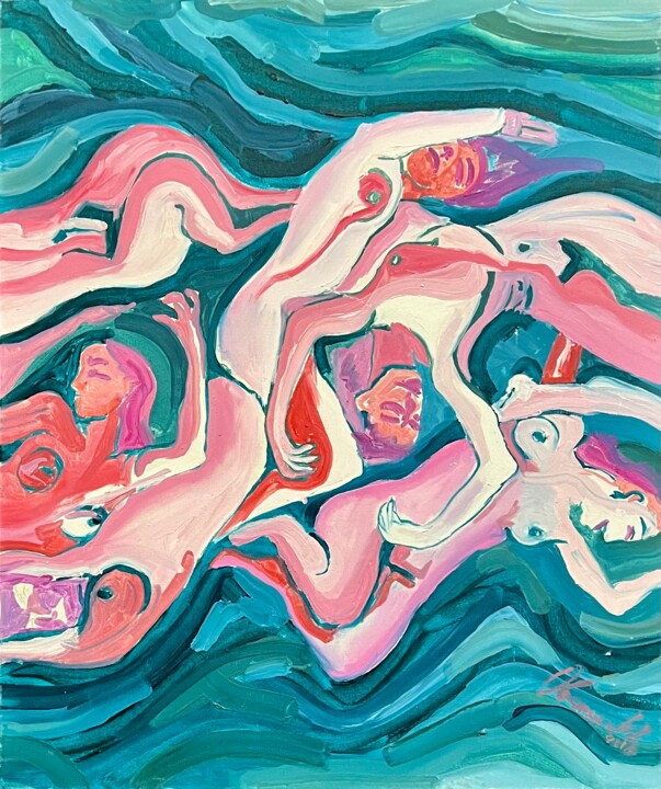 Downstream of the river 绘画, 23.6x19.7 in