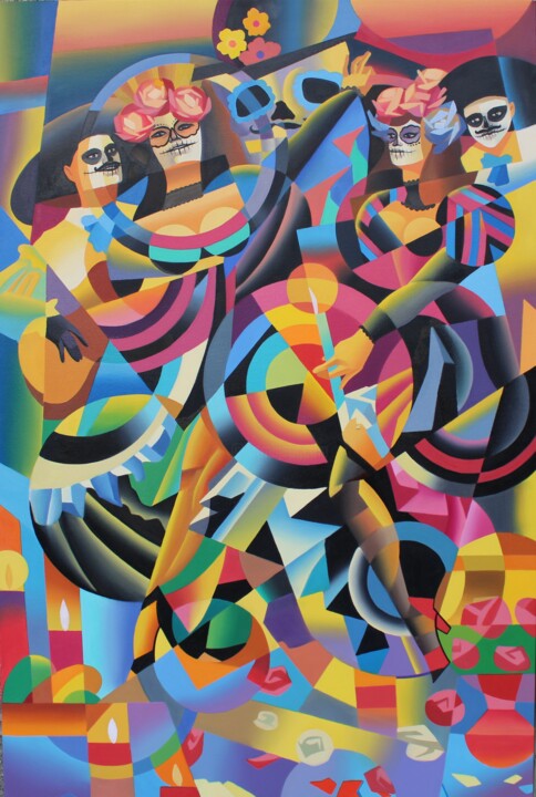 El Día de Muertos 绘画, 59.1x39.4 in
