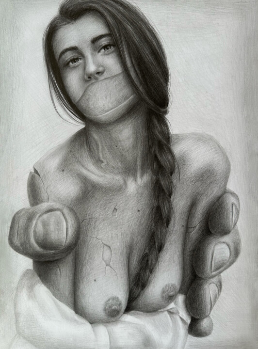 Silent girl 图画, 16.5x11.4 in