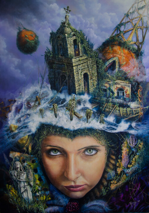 Utopian Construction 绘画, 51.2x35.4 in